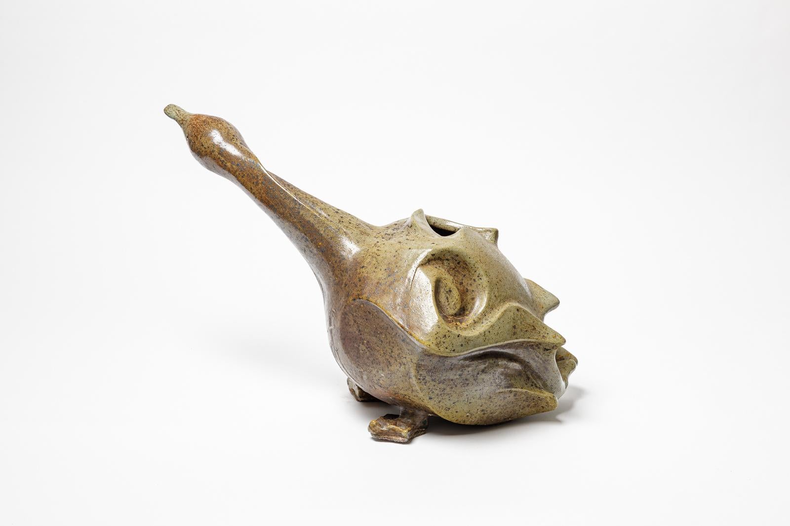 Duck-Skulptur aus Steingut von Georges Martin,  ca. 1970-1980. (Französisch) im Angebot
