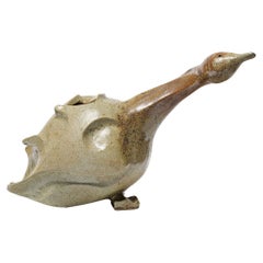 Sculpture de canard en grès de Georges Martin,  circa 1970-1980.