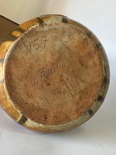 Stoneware Enameled Vase, Brown Color, France 1930 by Leon Pointu, signed