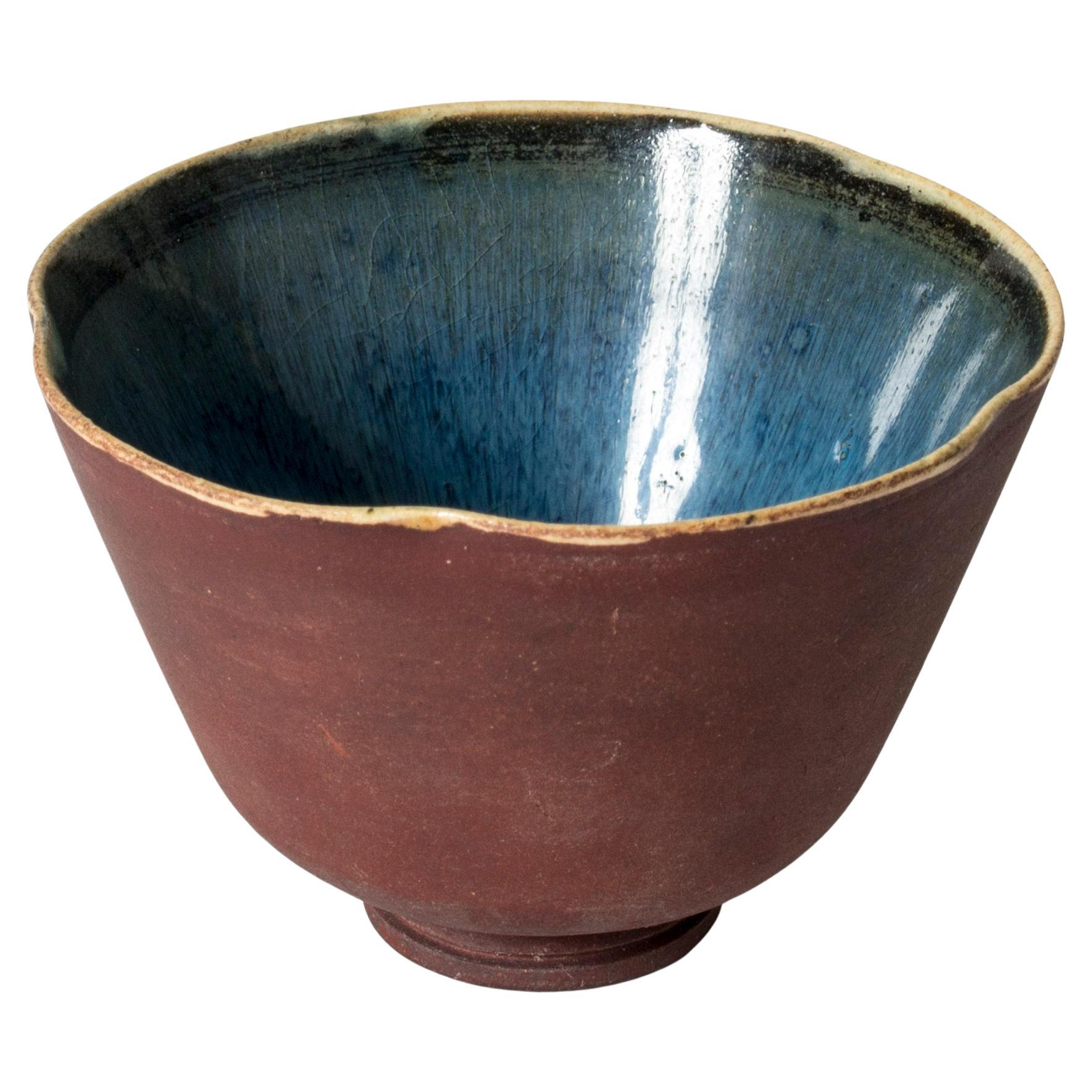Stoneware "Farsta" Bowl by Wilhelm Kåge, Gustavsberg, Sweden, 1940s For Sale