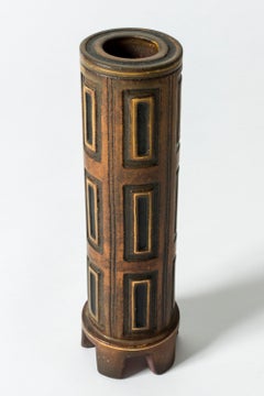 Stoneware "Farsta Rust" Vase by Wilhelm Kåge for Gustavsberg, Sweden, 1940s