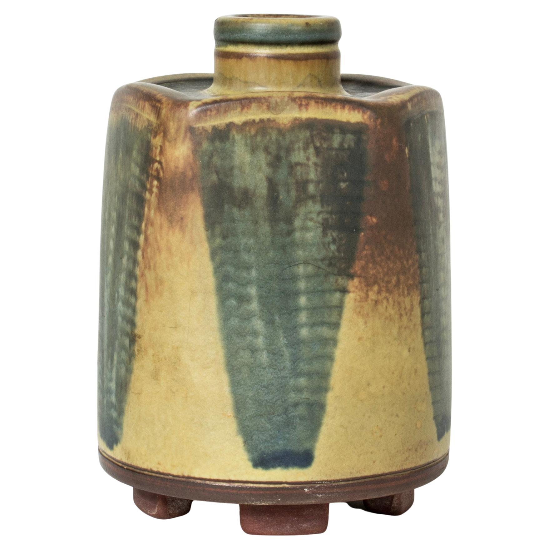 Stoneware "Farsta" Vase by Wilhelm Kåge, Gustavsberg, Sweden, 1940s For Sale