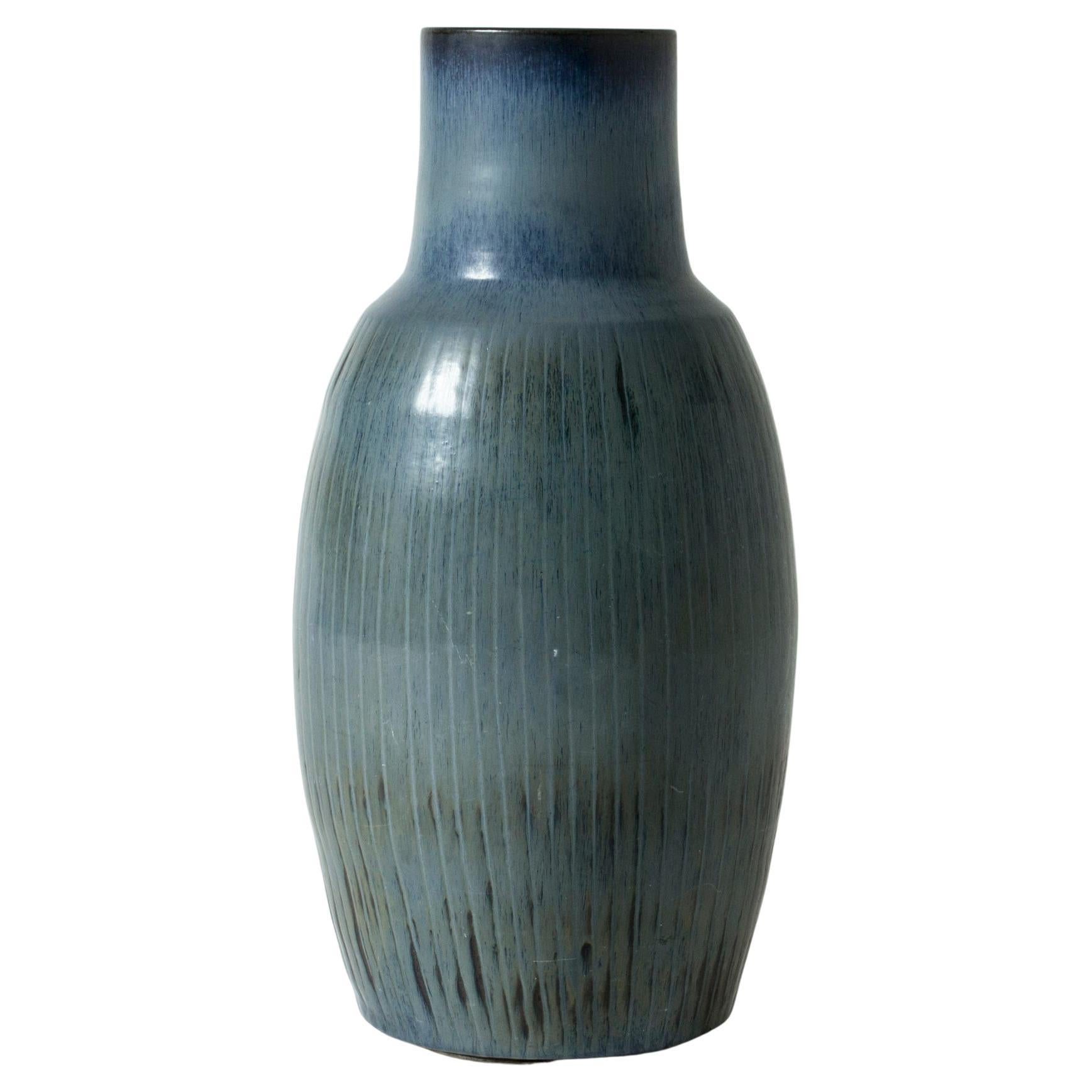 Stoneware Floor Vase by Carl-Harry Stålhane, Rörstrand, Sweden, 1950s For Sale