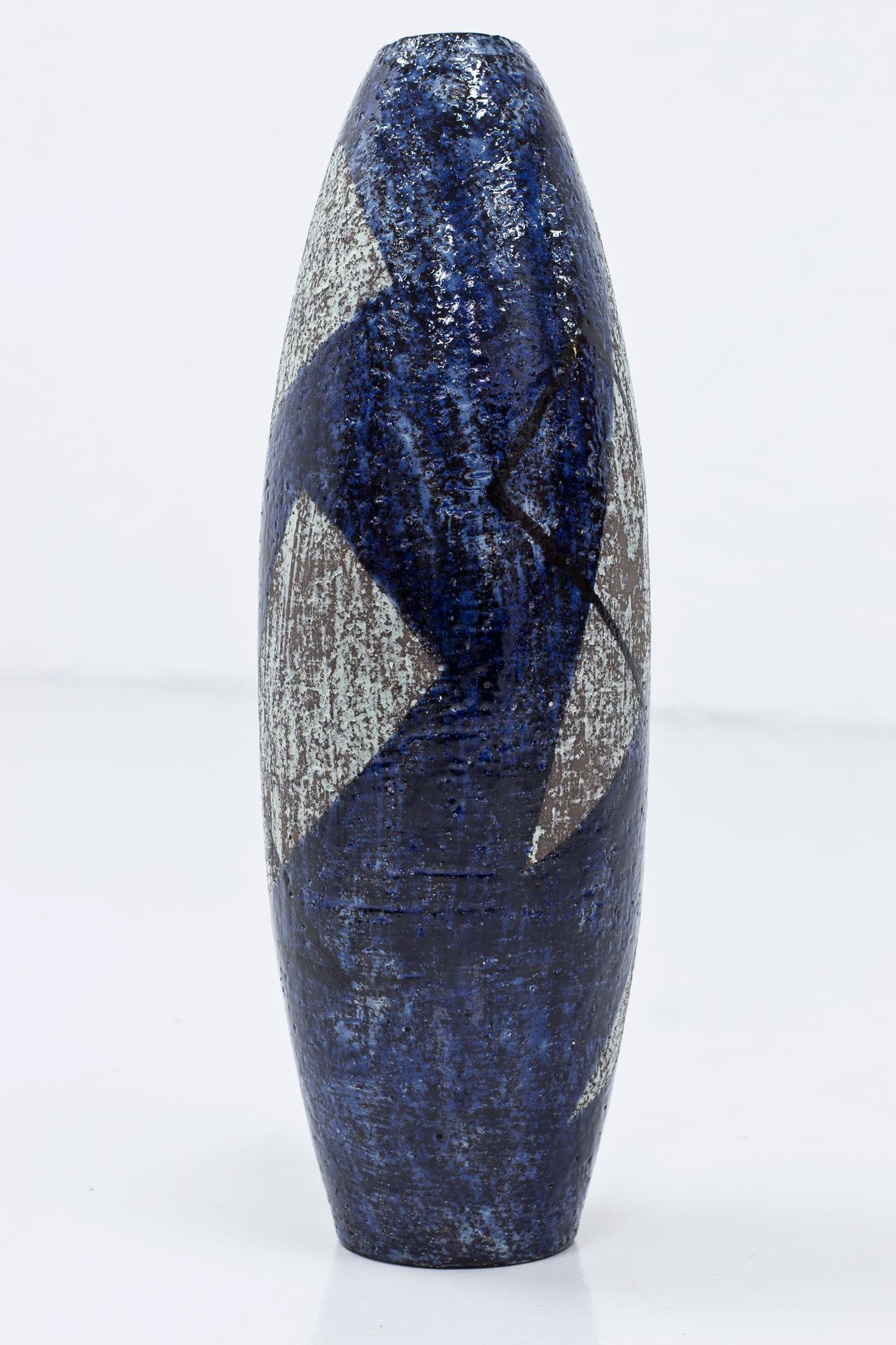 Scandinavian Modern Stoneware Floor Vase by Ingrid Atterberg for Upsala-Ekeby, Sweden, 1950s