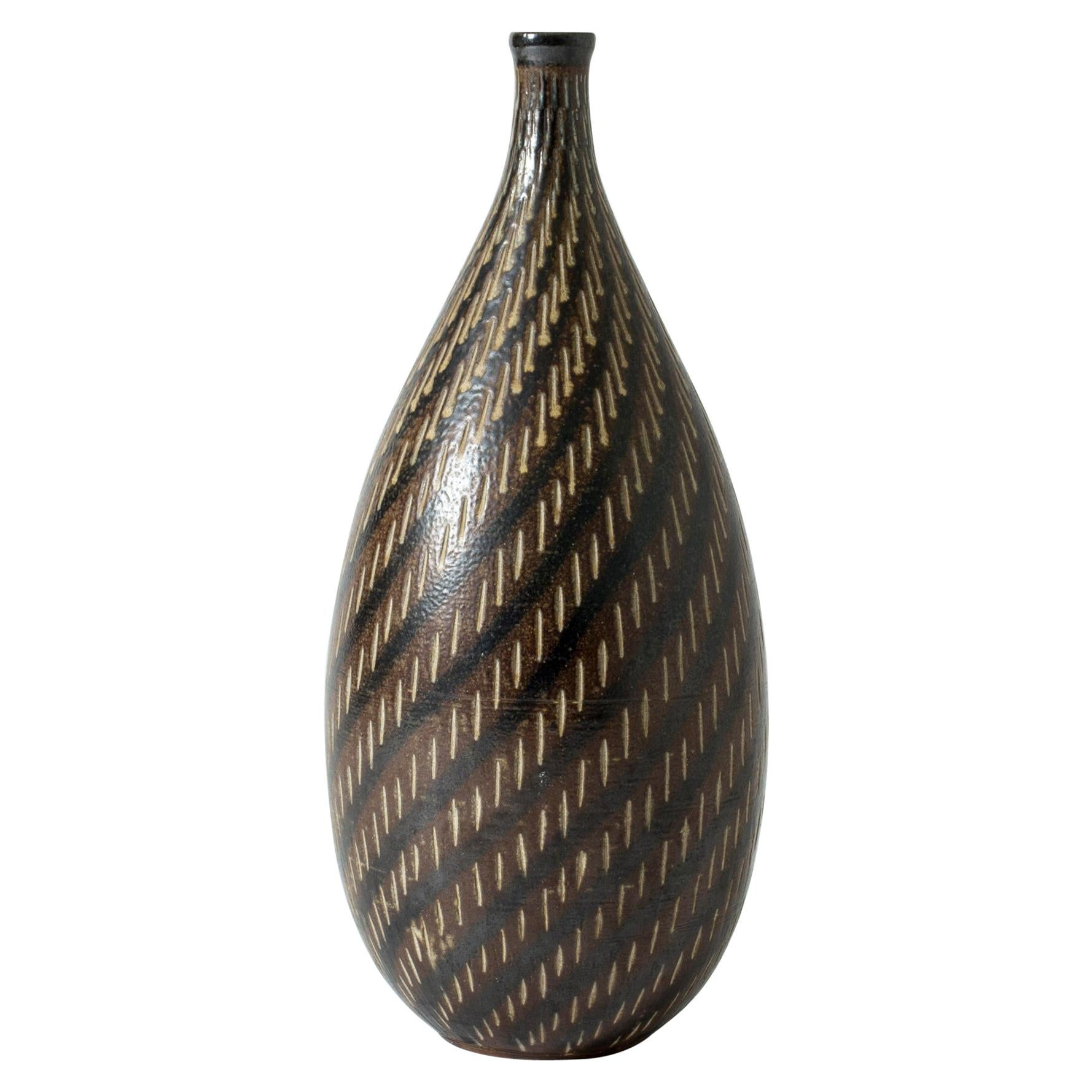 Stoneware Floor Vase from Vallåkra, Sweden, 1950s For Sale