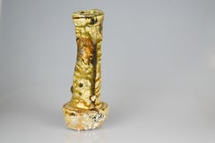 Stoneware Flower Vase with Natural Ash Glaze by Tsujimura Shirō ‘*1947’