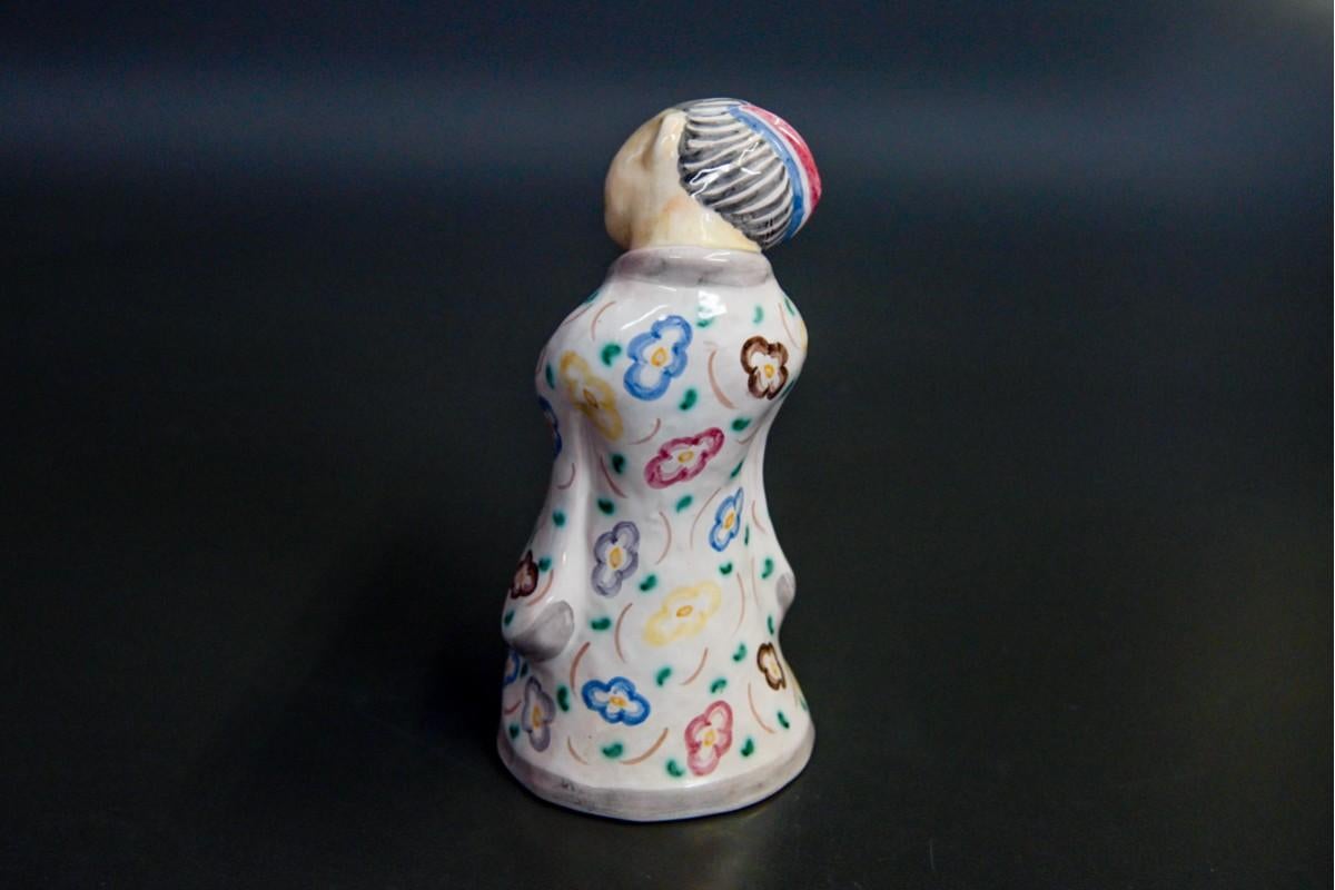 Stoneware Geisha Figurine L. Hjorth, Denmark In Excellent Condition In Chorzów, PL