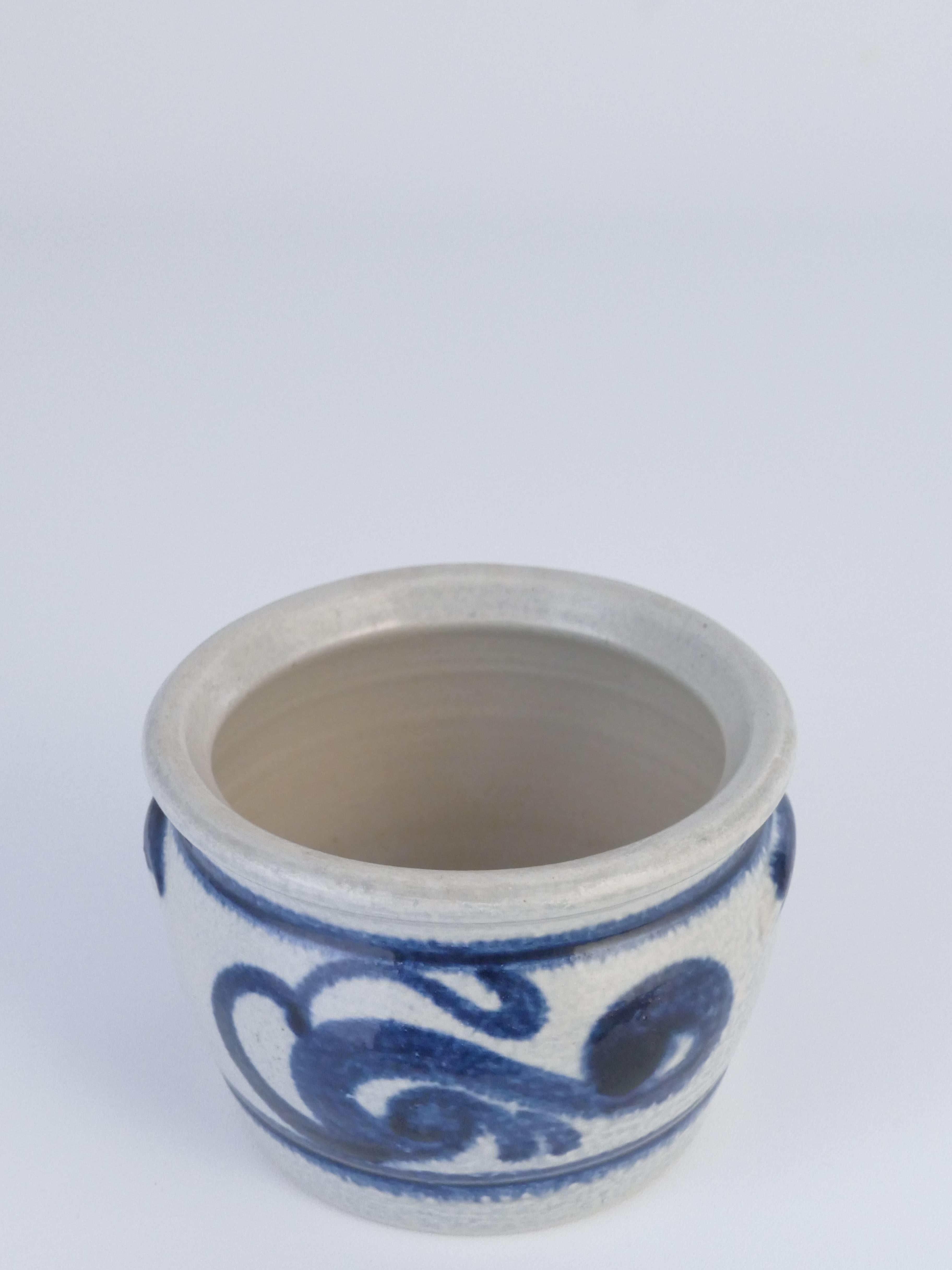 Barattoli in gres con motivo floreale blu cobalto da Westerwald, Germania, set di 3 in vendita 1