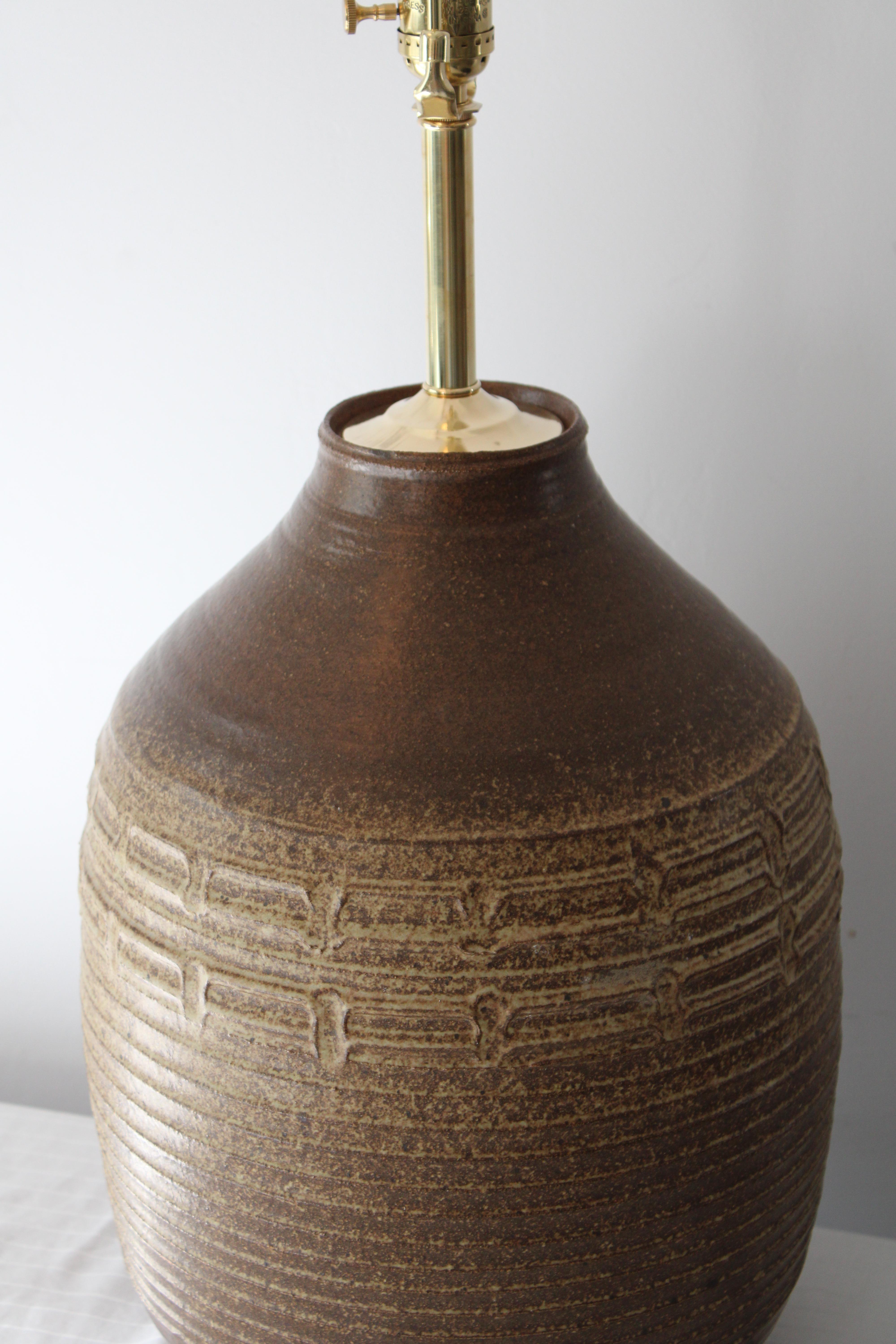 American Stoneware Lamp by Bob Kinzie For Sale