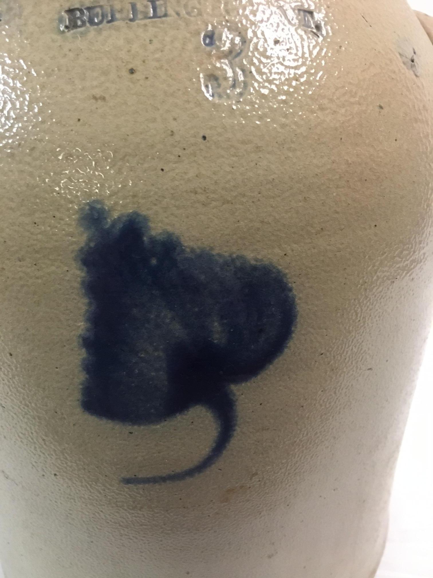 American Stoneware Lamp made from 3 Gallon Jar Stamped A.K. Ballard Burlington VT