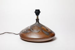 Stoneware lamp with geometric decoration by Georges Martin, circa 1970-1980.
