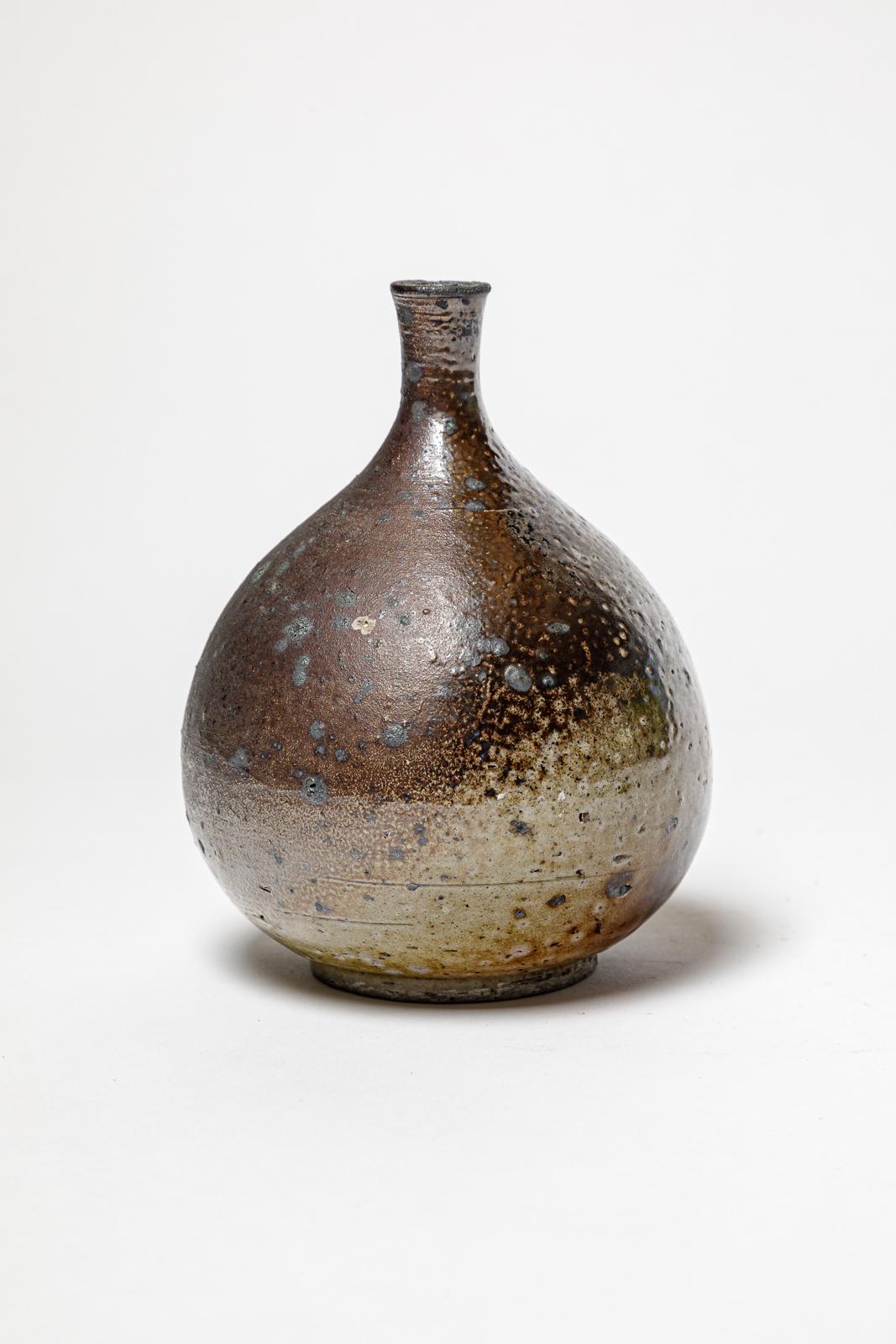 Beaux Arts Stoneware lamp with geometric decoration by Georges Martin, circa 1970-1980. For Sale