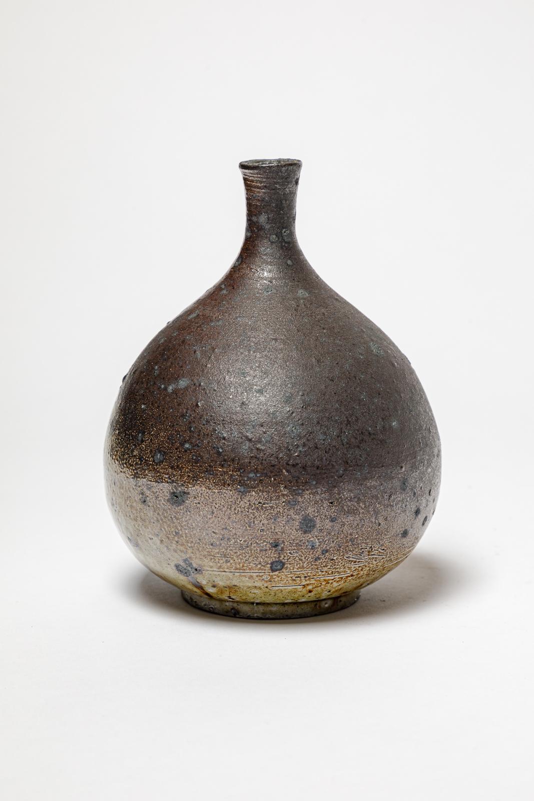Stoneware lamp with geometric decoration by Georges Martin, circa 1970-1980. In Excellent Condition For Sale In Saint-Ouen, FR
