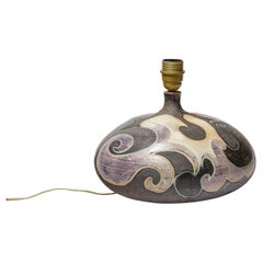Steingutlampe mit geometrischem Dekor von Georges Martin, um 1970-1980.
