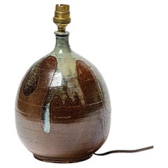 Stoneware lamp with geometric decoration by Georges Martin, circa 1970-1980.