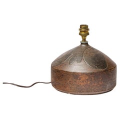 Stoneware lamp with geometric decoration by Georges Martin, circa 1970-1980.