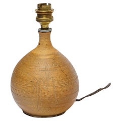 Stoneware lamp with geometric decoration by Georges Martin, circa 1970-1980.