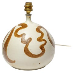 Stoneware lamp with geometric decoration by Georges Martin, circa 1970-1980.