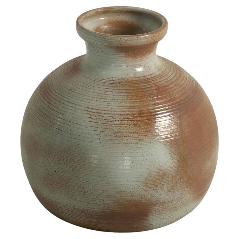Stoneware Large Vase, France ,1970, Grey and Brown Color, by Grés Du Marais For Sale