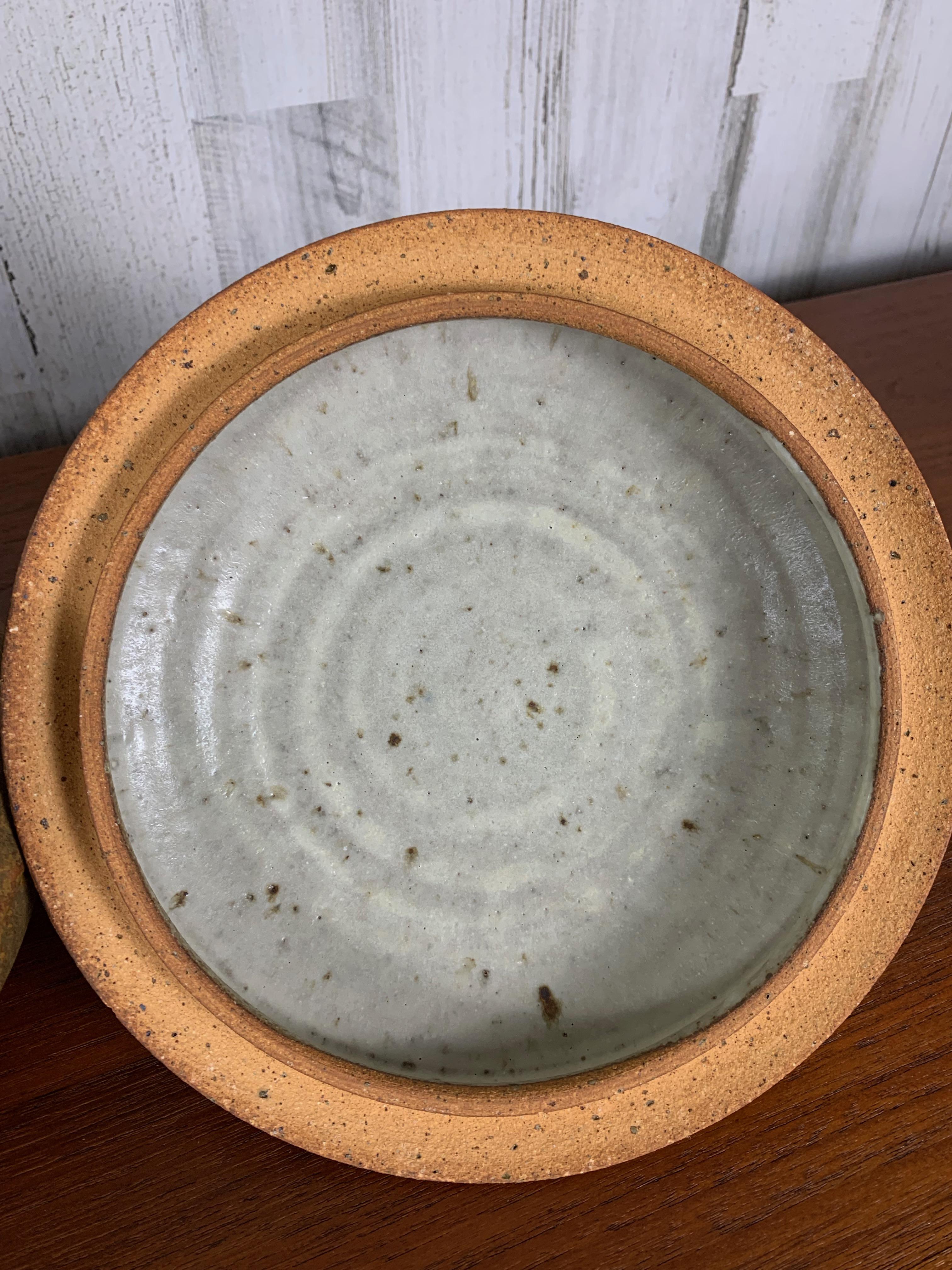 Stoneware Lidded Bowl with Handle For Sale 6
