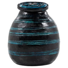 Stoneware lidded jar by Birte Weggerby