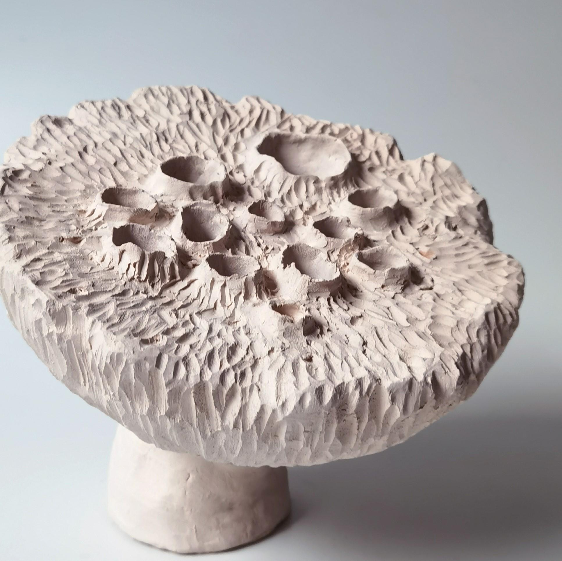 Modern Stoneware Lotus Pod by Jan Ernst