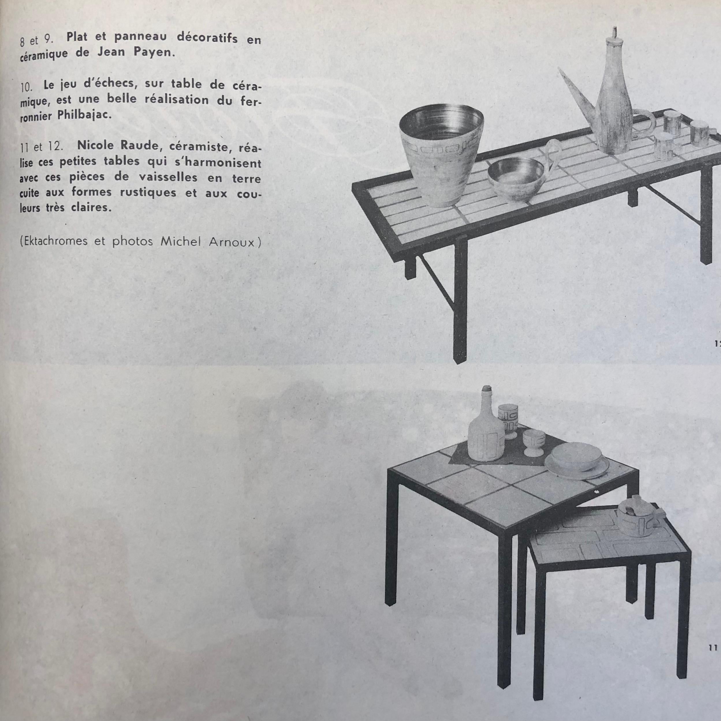 Niedriger Steinguttisch, Nicole Raude, Paris, ca. 1960 im Angebot 4