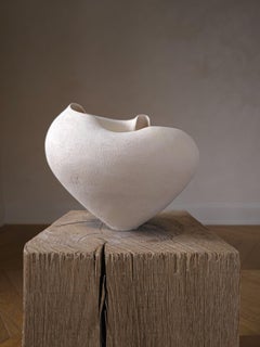 Beige Stoneware Hand Coiled Organic Sculptural Luuina Sculpture By Munier