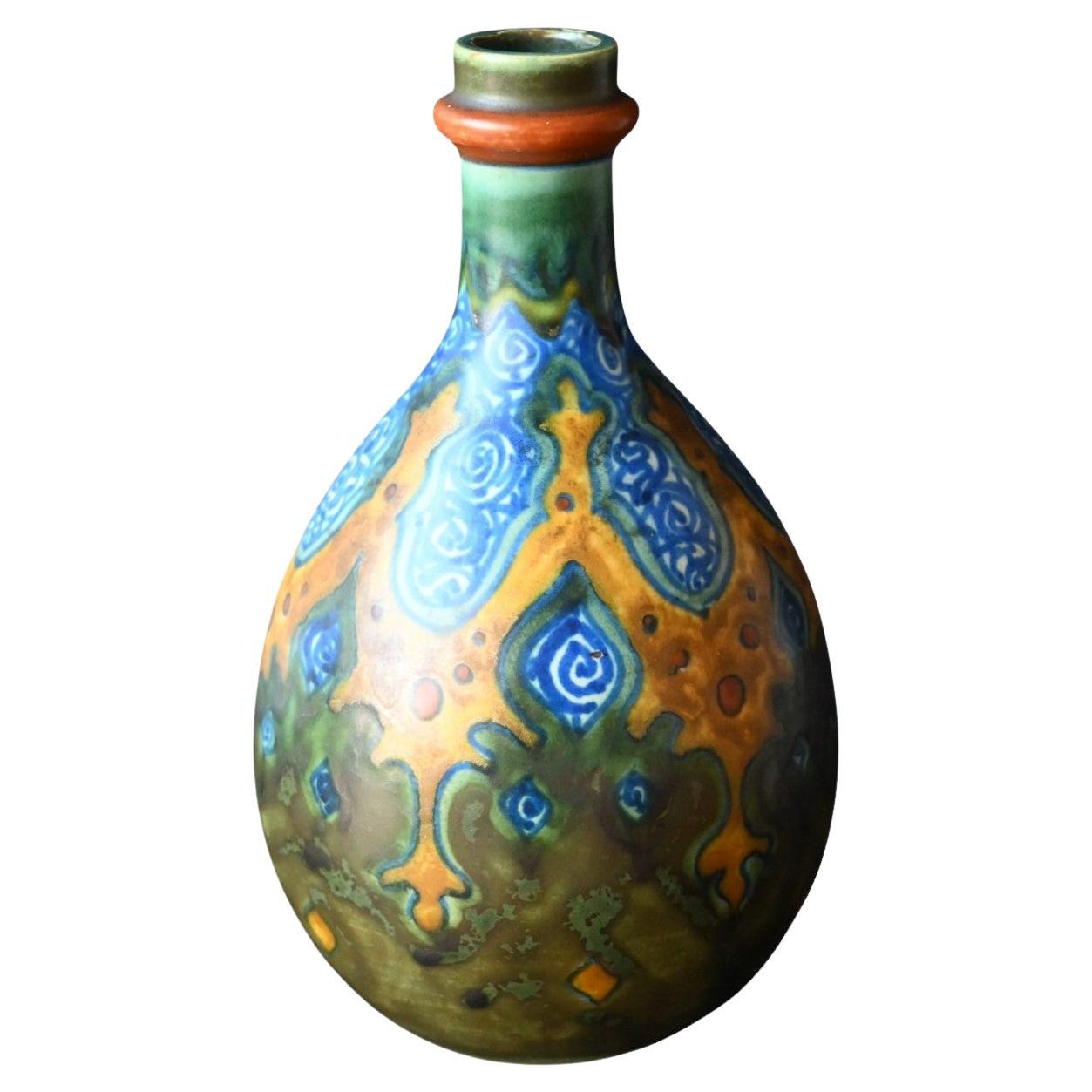 Steingutvase Gouda Holland von Marken Steingut, Holland, Anfang 1900