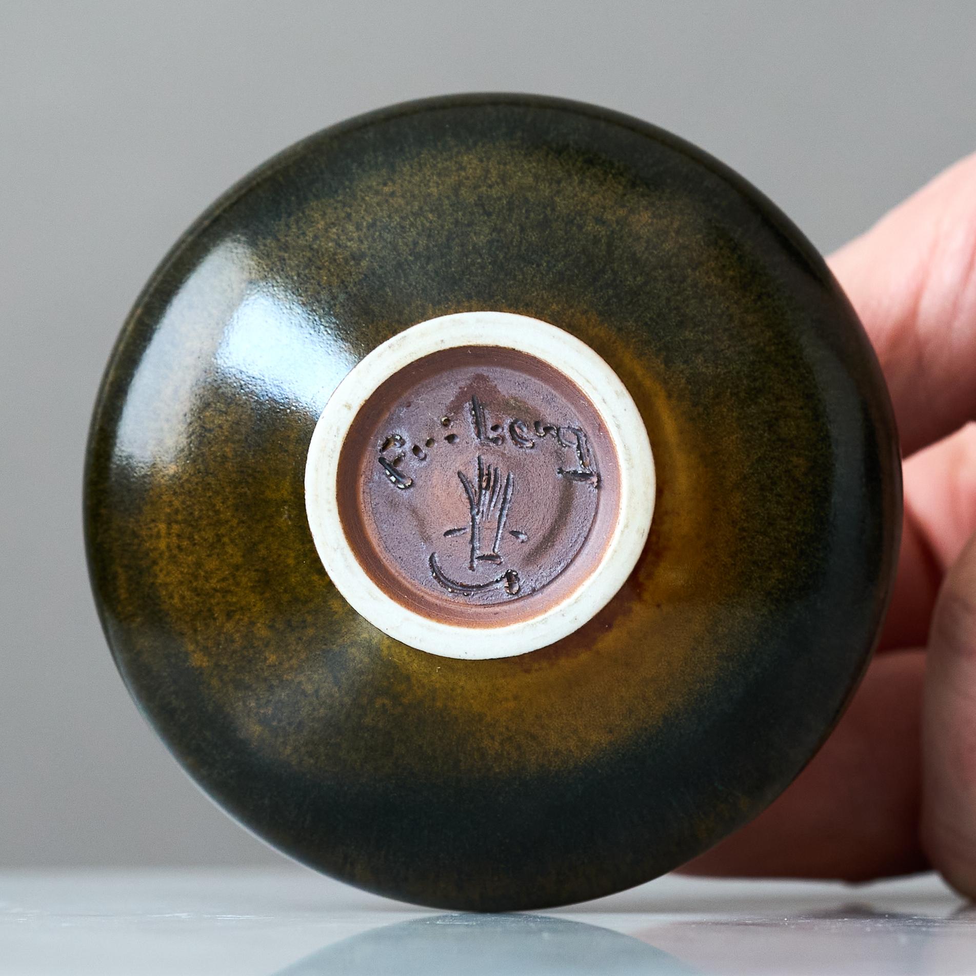 Stoneware Miniature Vase by Berndt Friberg. Gustavsberg Sweden 1960s For Sale 2