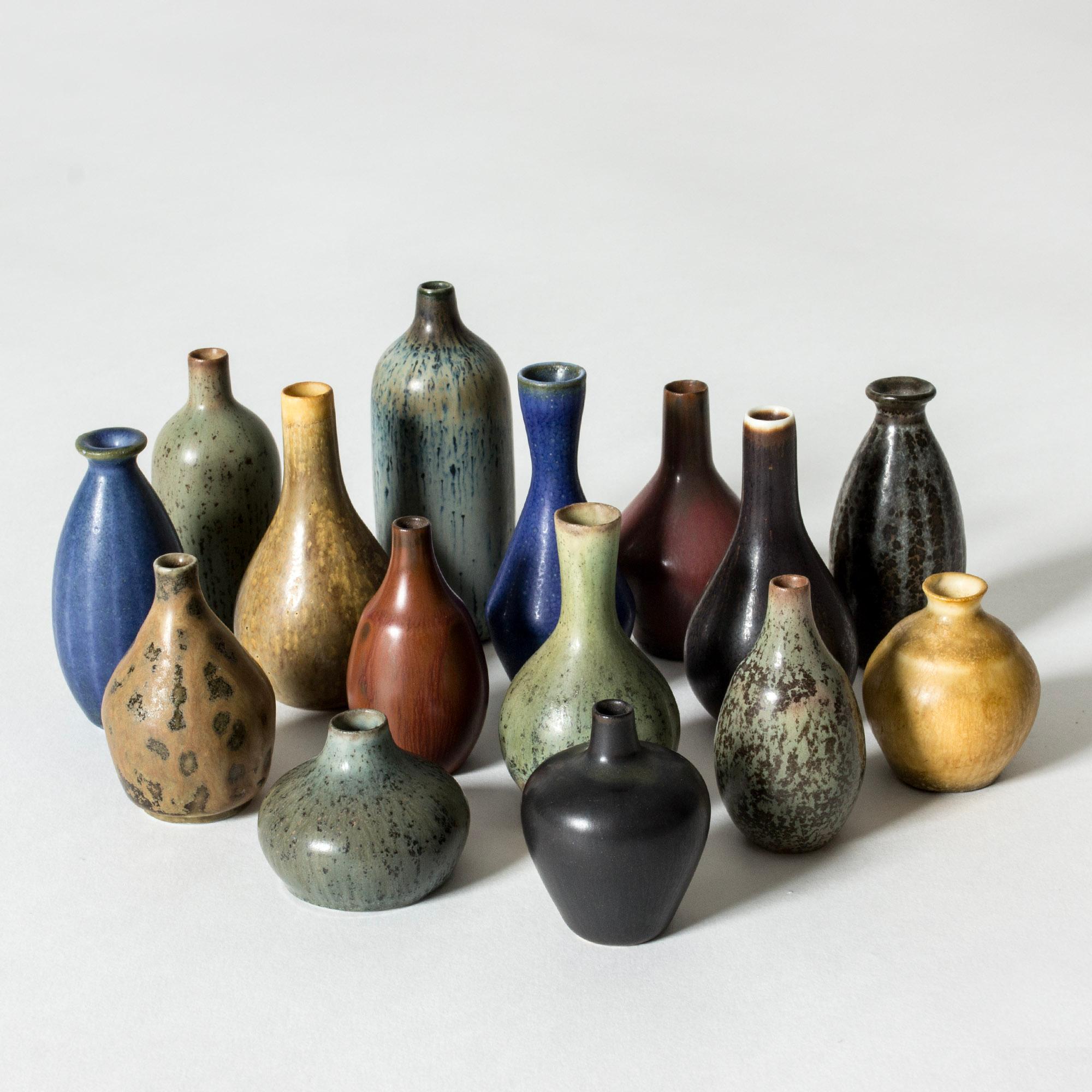 Scandinavian Modern Stoneware Miniature vase by Carl-Harry Stålhane, Rörstrand, Sweden, 1950s For Sale