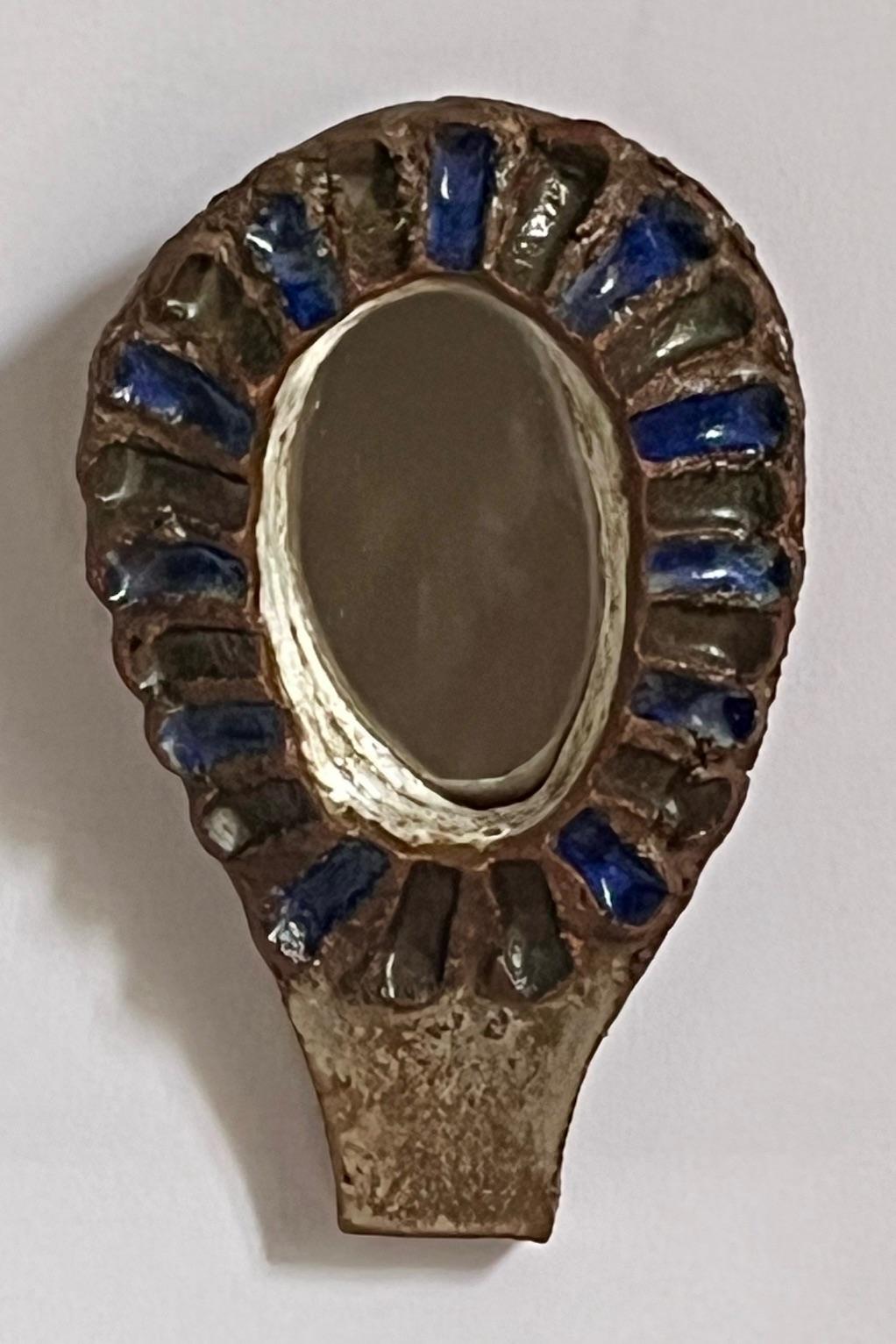 Specchio in gres di Les Argonautes, Vallauris 1960 In condizioni buone in vendita a Paris, Ile-de-France