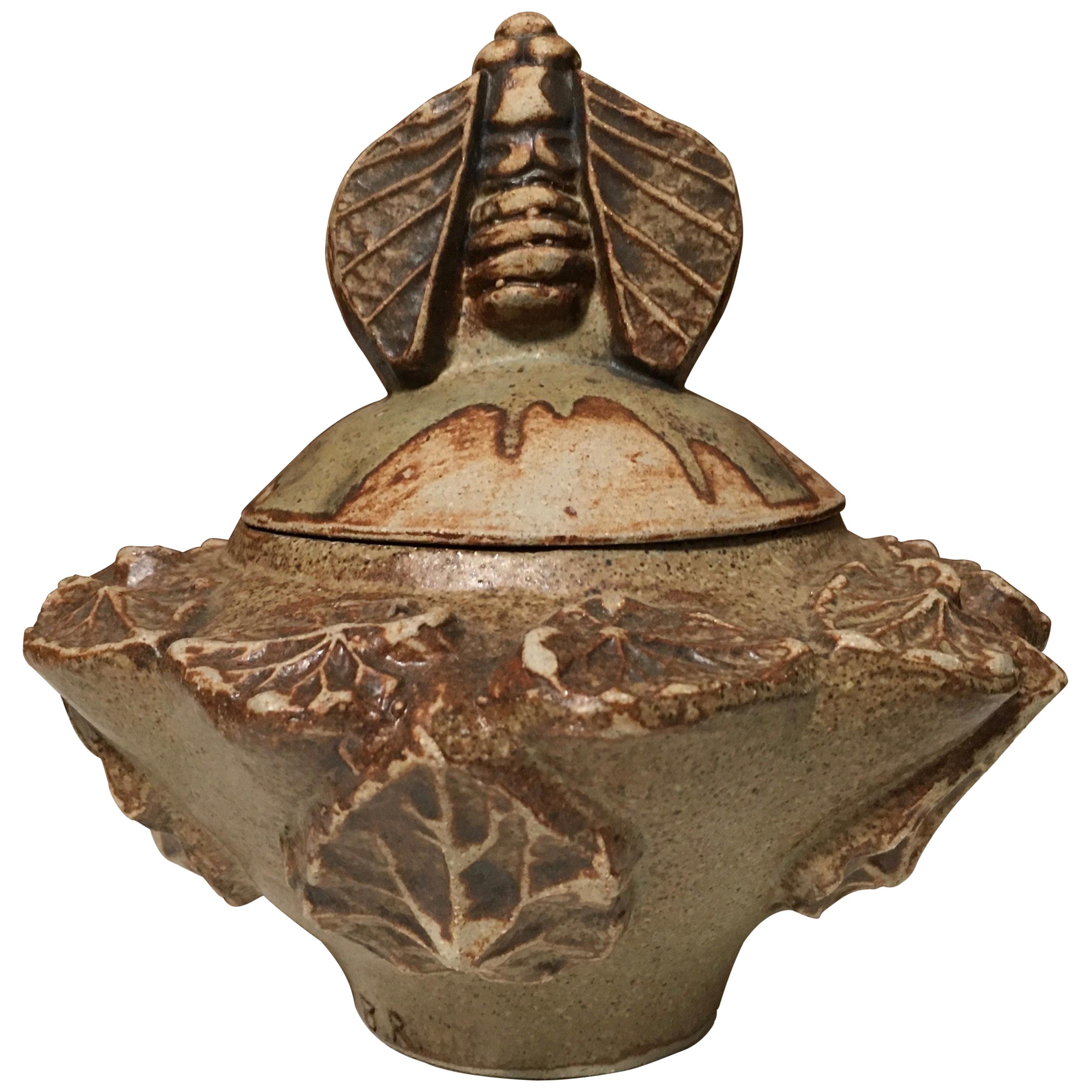 Stoneware Moth Bowl by Bernard Rooke