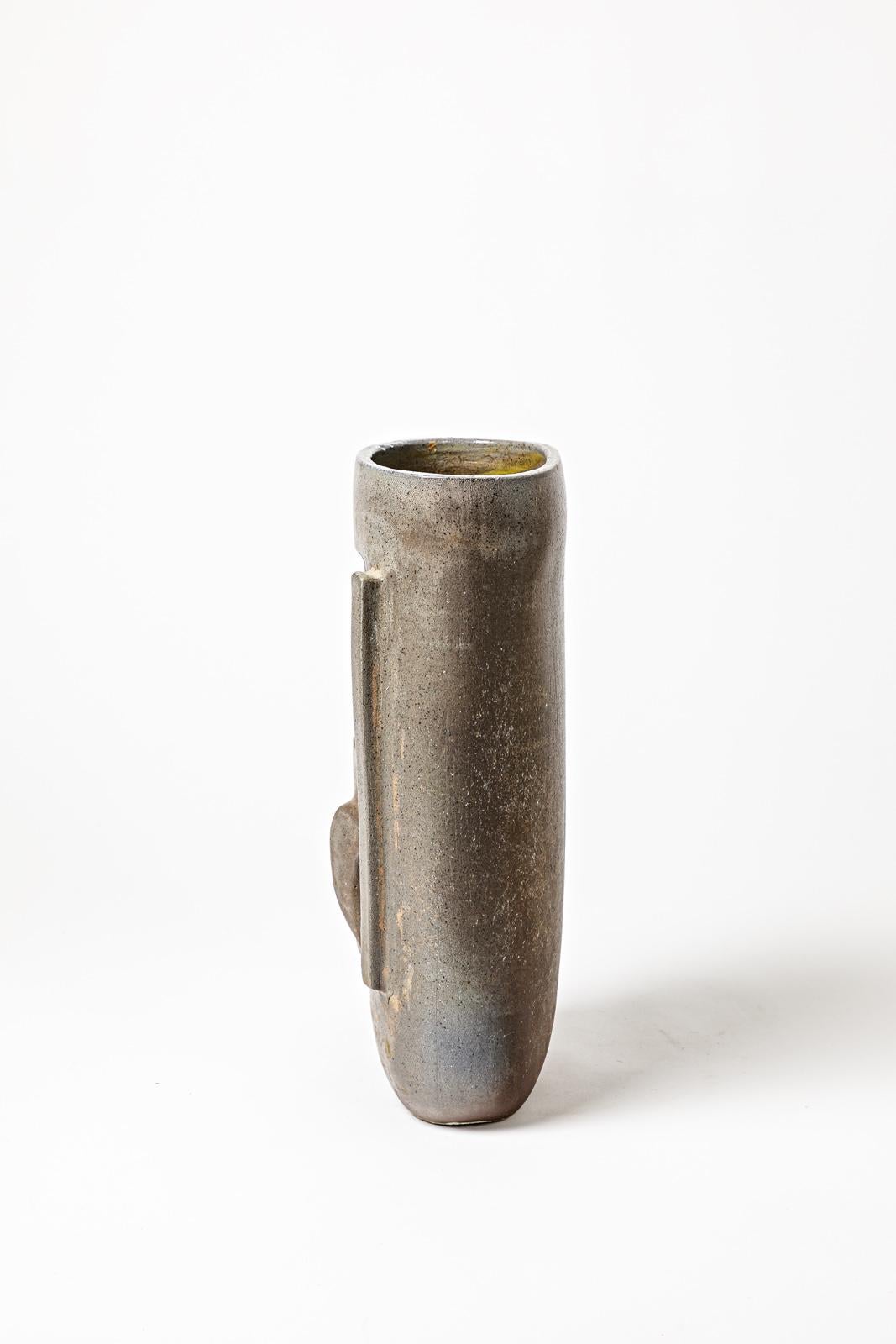 Français Vase ovoïde en grès à décor abstrait de Georges Martin, vers 1970-1980 en vente