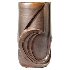 Stoneware ovoid vase with abstract decoration by Georges Martin, circa 1970-1980
