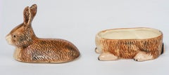 Stoneware Pate Dish and Cover Modeled as a Rabbit, France circa 1970