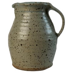 Stoneware pitcher by Gustave Tiffoche, Guérande, circa 1960