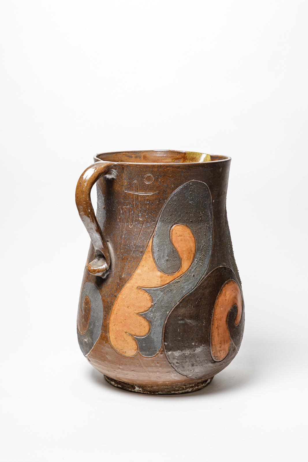 Vase-pichet en grès de Georges Martin, vers 1970-1980. Excellent état - En vente à Saint-Ouen, FR