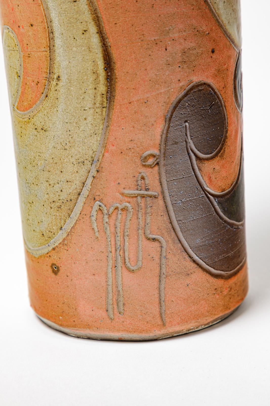 Steingutkrug von Georges Martin, ca. 1970-1980. (Keramik) im Angebot