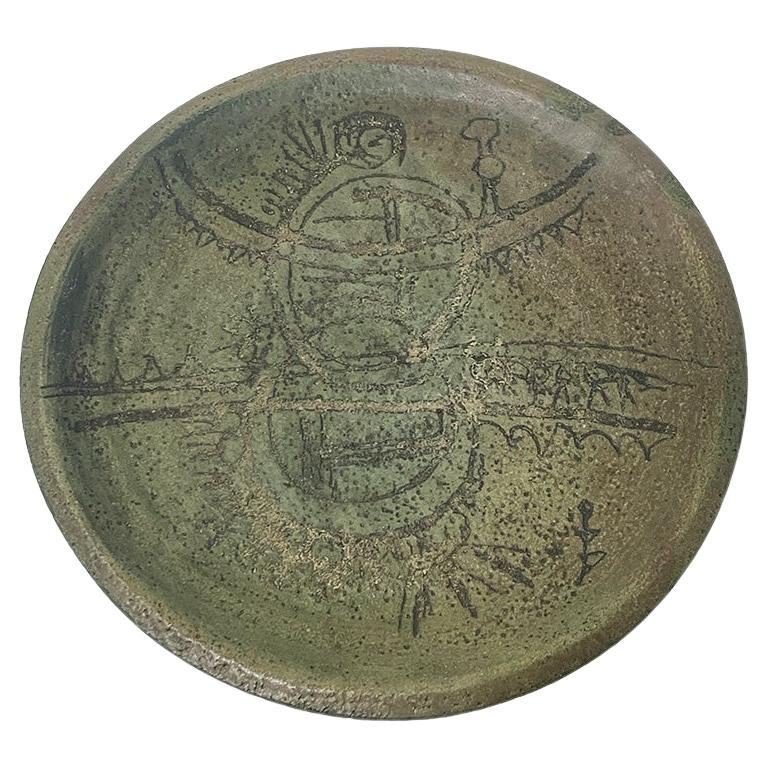 Stoneware plate by Els Boone the Experimental Department of the Porceleyne Fles For Sale