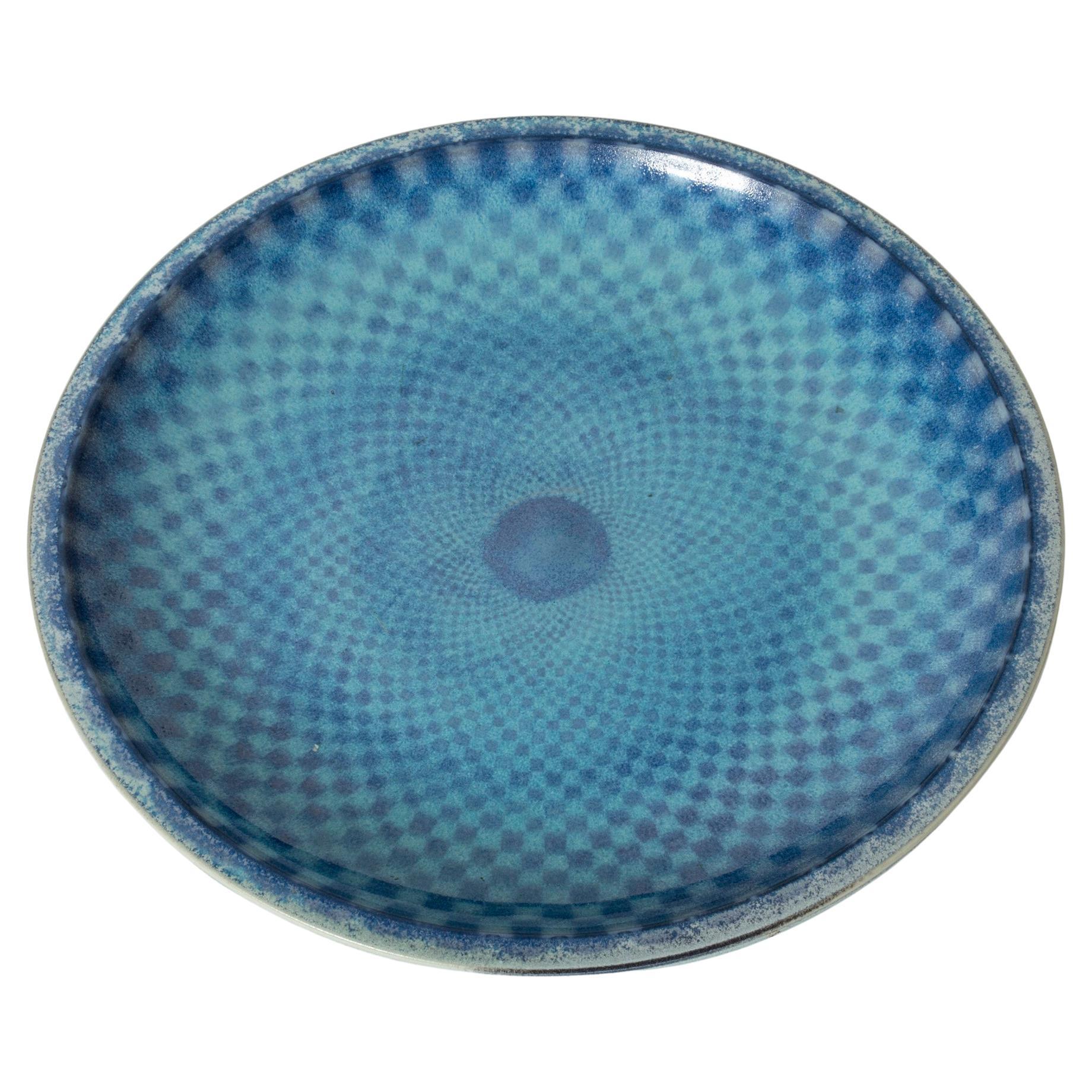 Stoneware Platter by Berndt Friberg, Gustavsberg, Sweden, 1960s For Sale