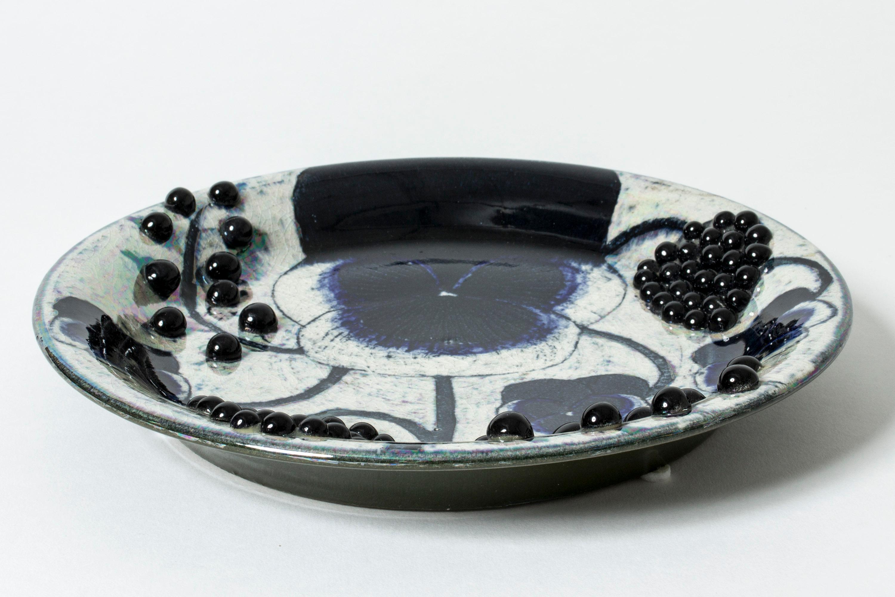 Scandinavian Modern Stoneware Platter by Birger Kaipiainen for Arabia, Finland, 1960s