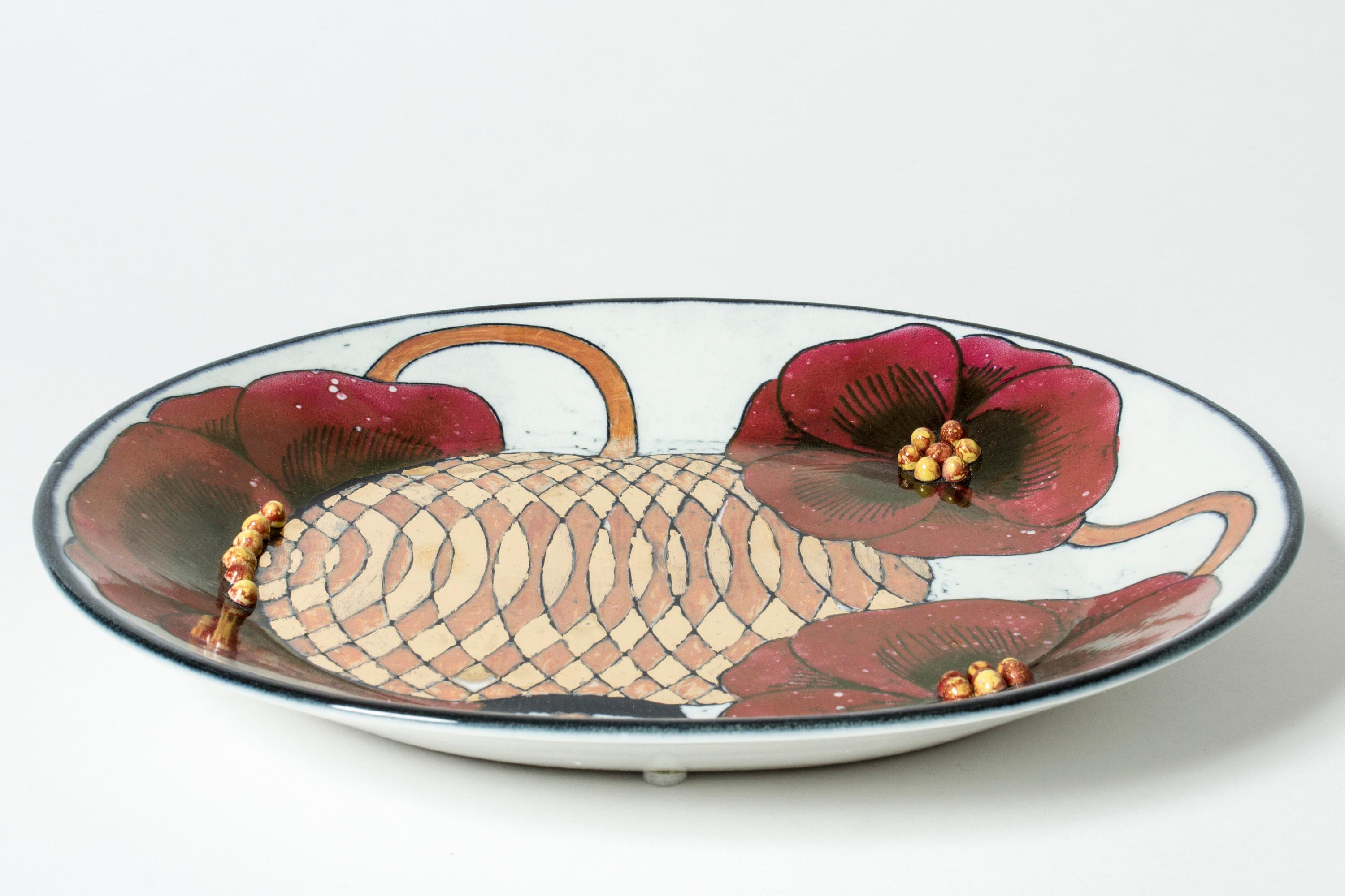 Scandinavian Modern Stoneware Platter by Birger Kaipiainen for Arabia, Finland, 1960s