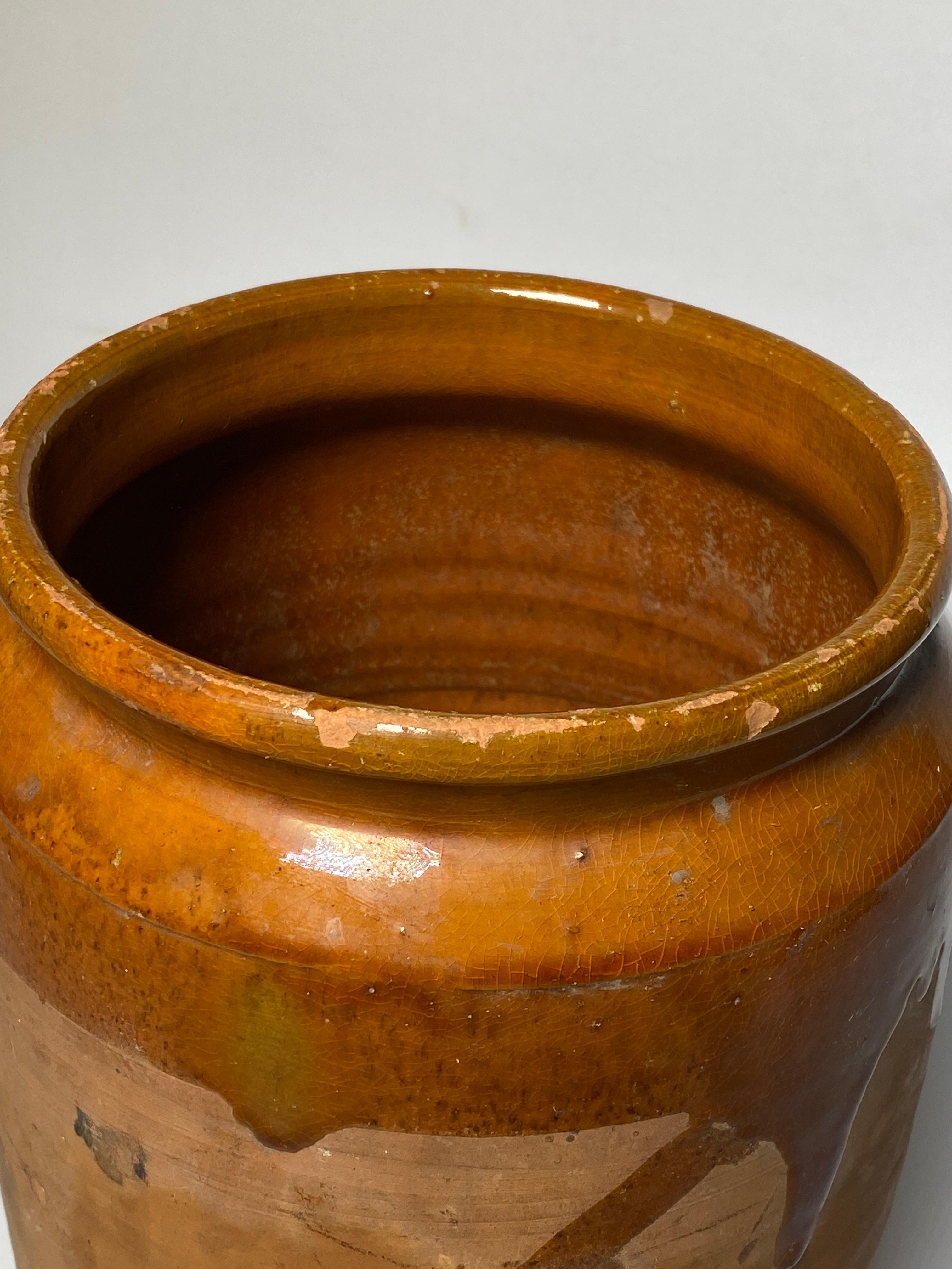 Stoneware Pot, Brown Color, Bicolor, Brown Nuances, France, 1960 For Sale 1