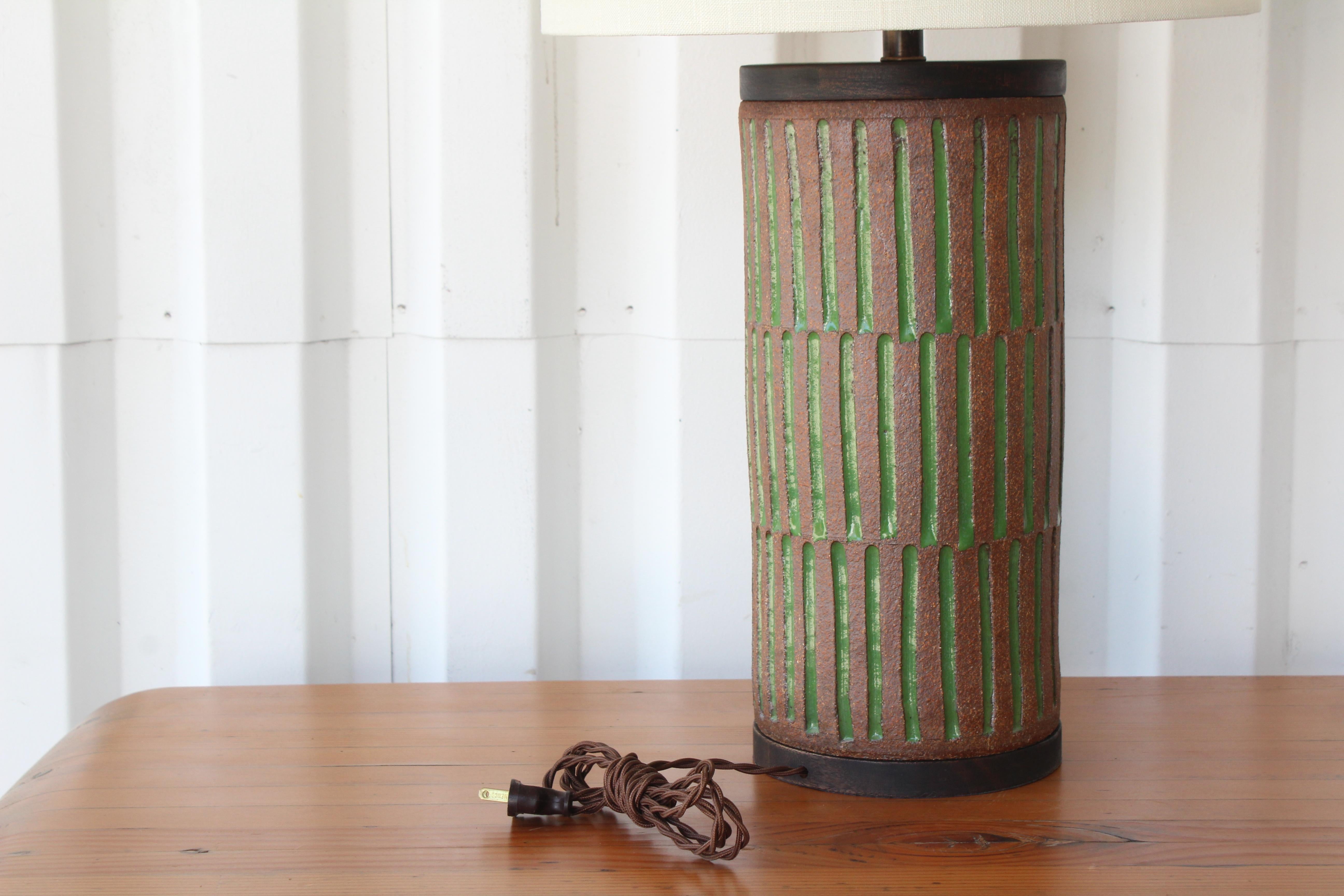 Stoneware Pottery Lamp by Brent Bennett, California, 1960s 1