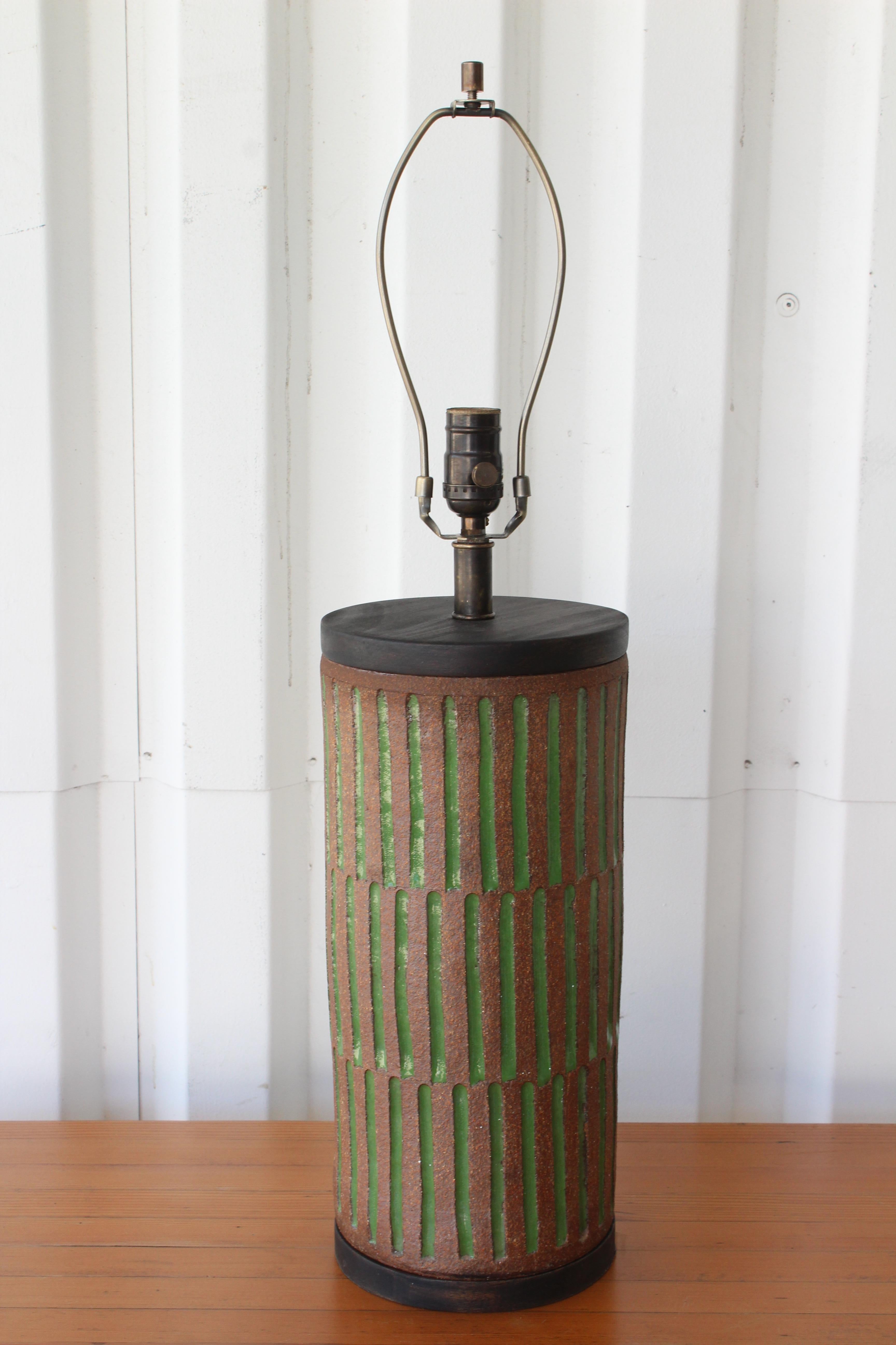 Stoneware Pottery Lamp by Brent Bennett, California, 1960s 3