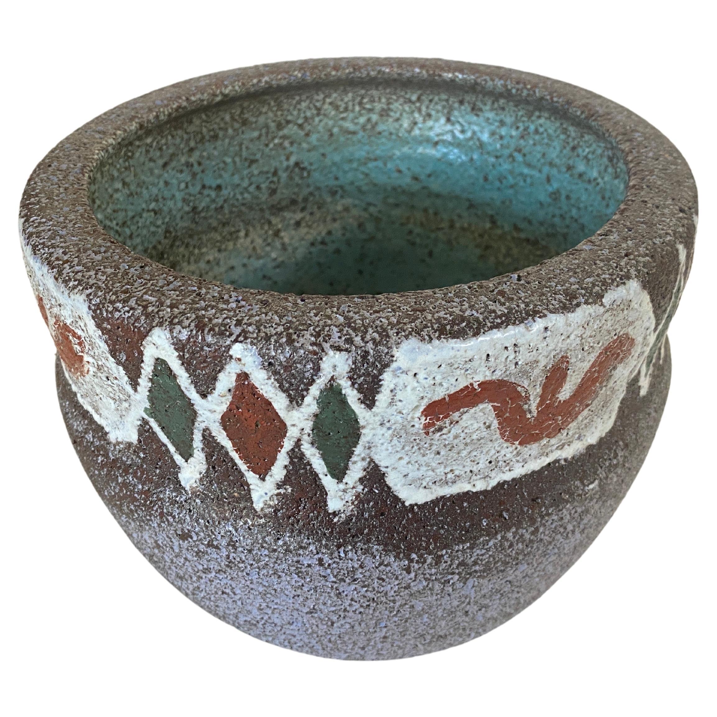 Vaso in ceramica Stoneware con smalto sorprendente 20° secolo Rustico