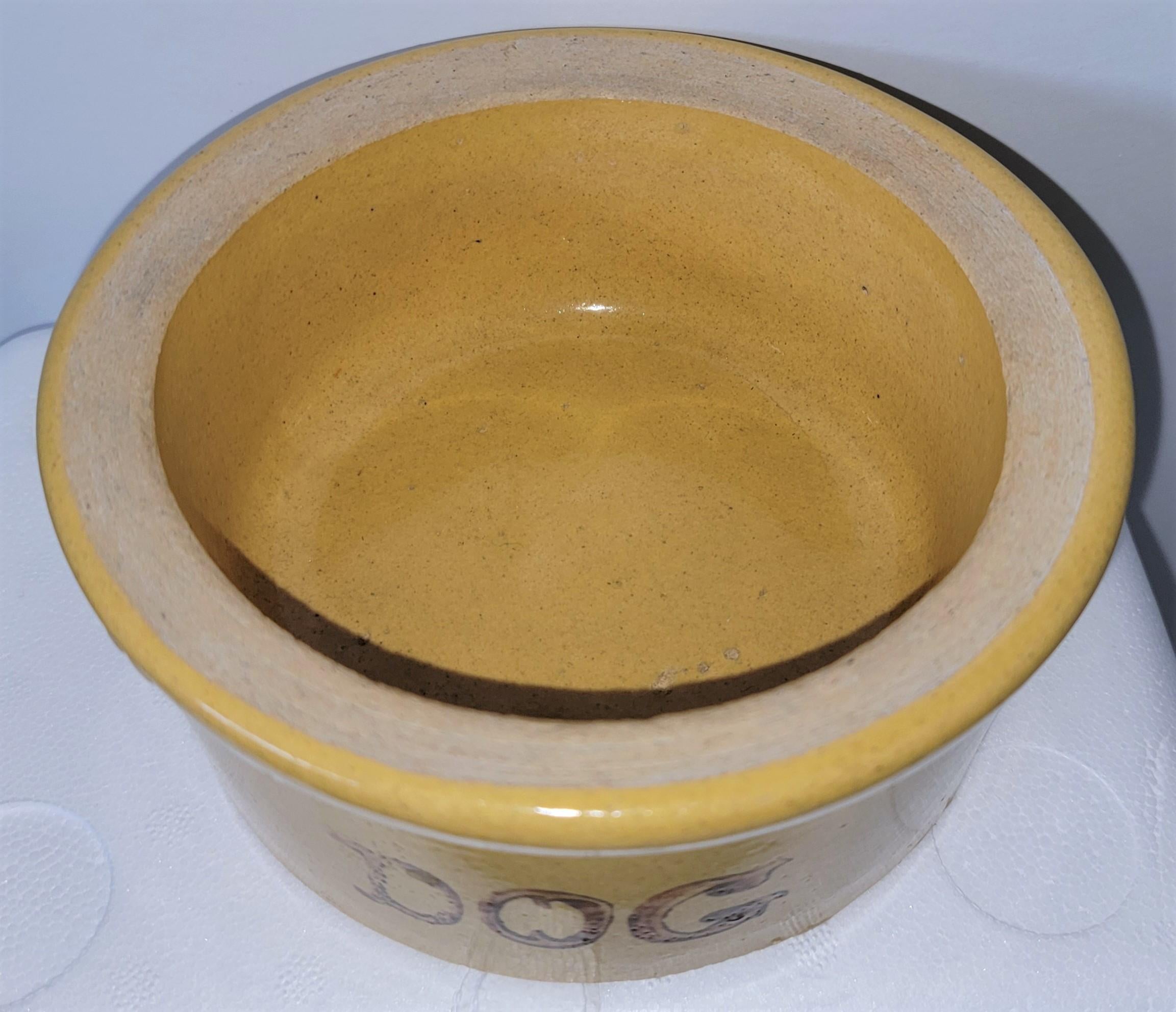 Stoneware Pottery Small Dog Bowl  In Good Condition For Sale In Los Angeles, CA