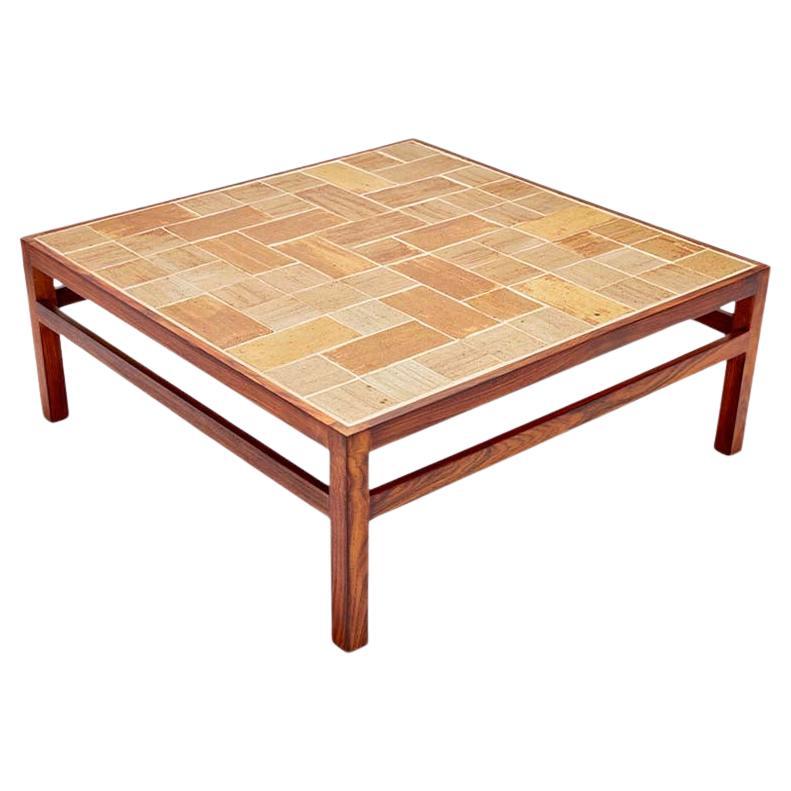 Stoneware & Rosewood Coffee Table by Tue Poulsen For Sale