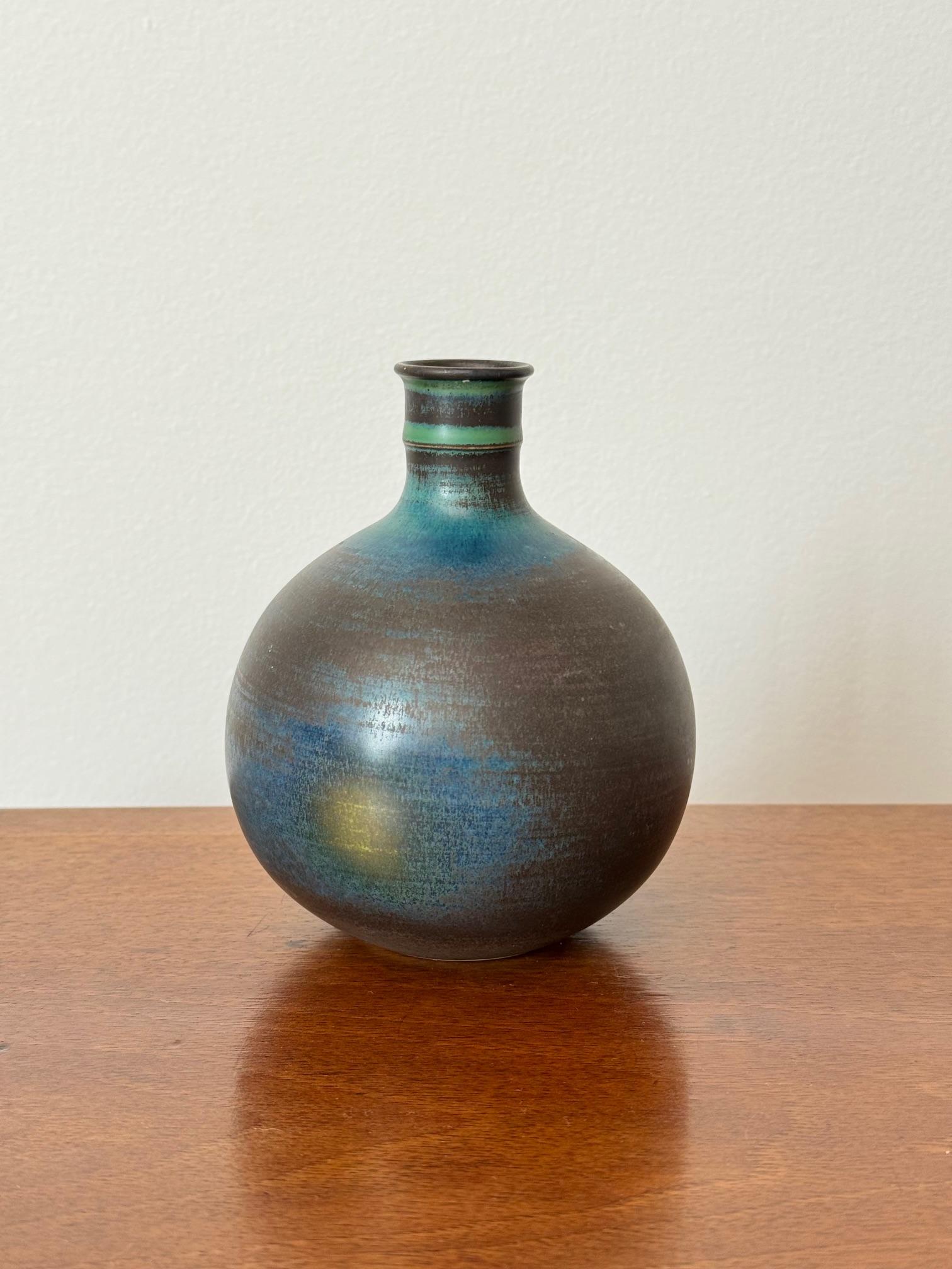 Stig Lindberg, (1916-1982)
Stoneware Vase with amazing glaze for Gustavsberg studio, 1950s, Sweden
Impressed 